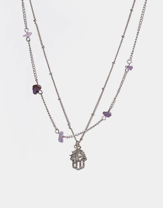 Collar con piedra natural - amatista