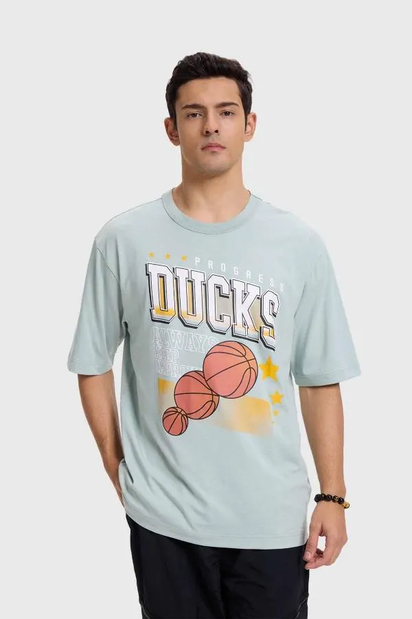 Polera hombre print posicional verde claro