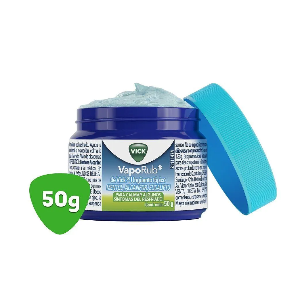 Vick Vaporub Unguento Respira Mejor Duerme Mejor contiene 50g