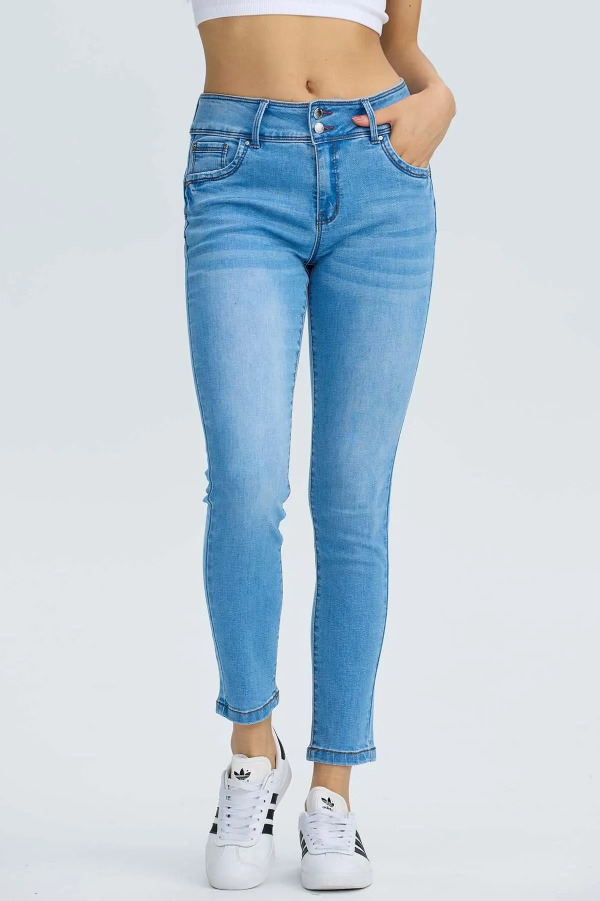 Jeans Mujer Skinny Kim Azul Claro