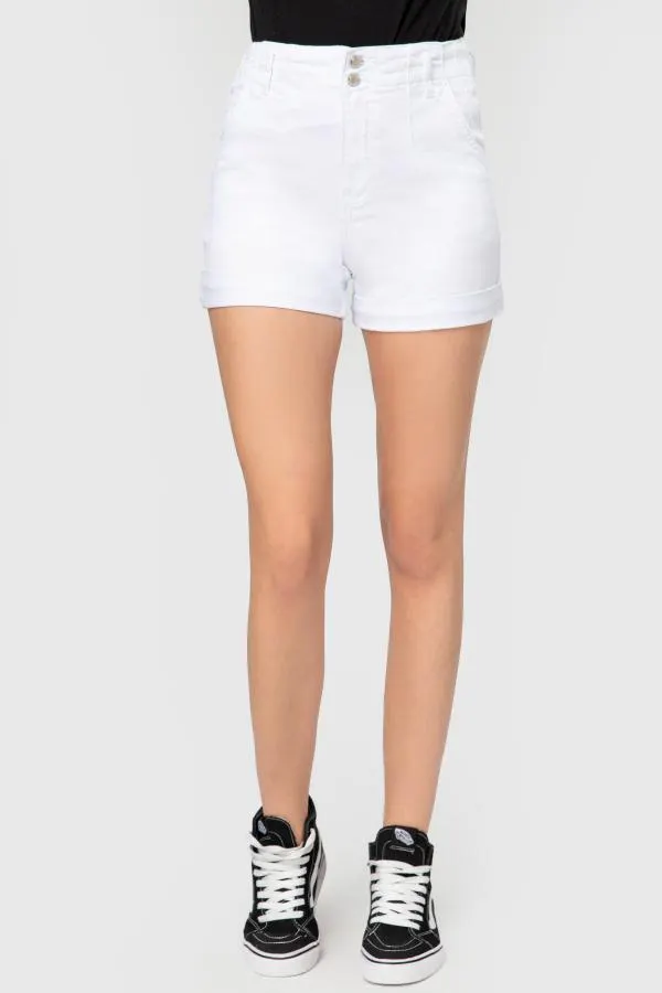 Short cargo blanco