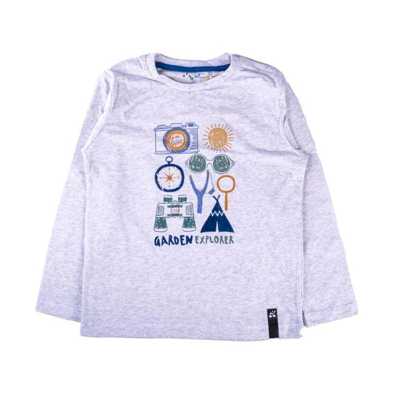 Polera Manga Larga Niño Gris claro
