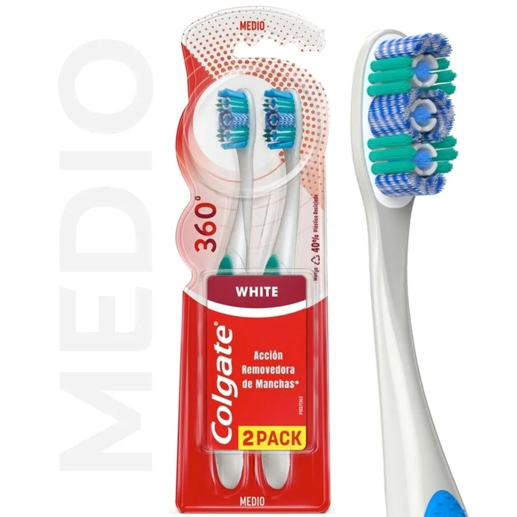Cepillo de Dientes Colgate 360° Luminous White (2 unidades)
