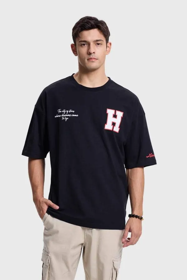 Polera hombre college negro fsp