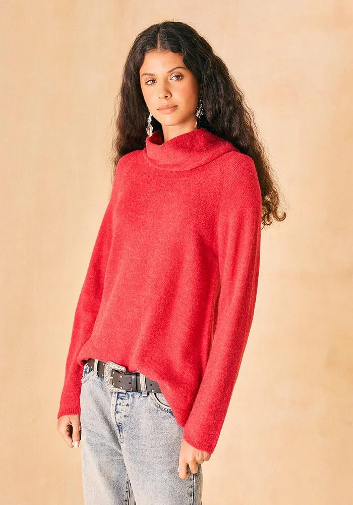 Sweater estilo basico con cuello alto