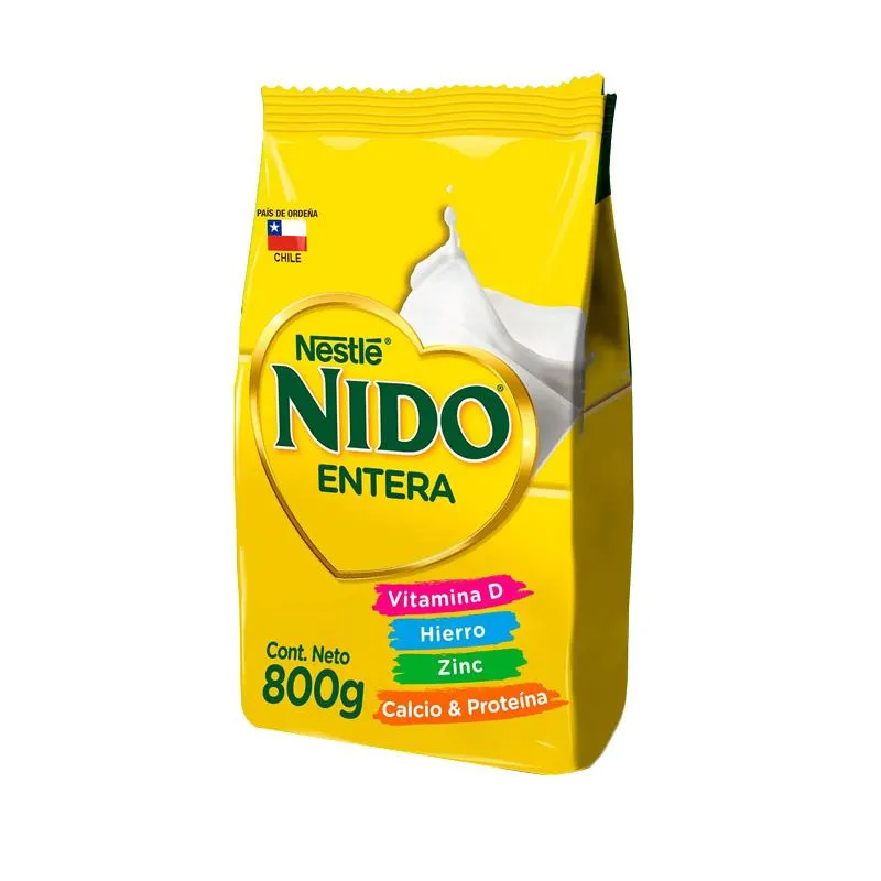 Leche Nido Entera Bolsa 800 Grs