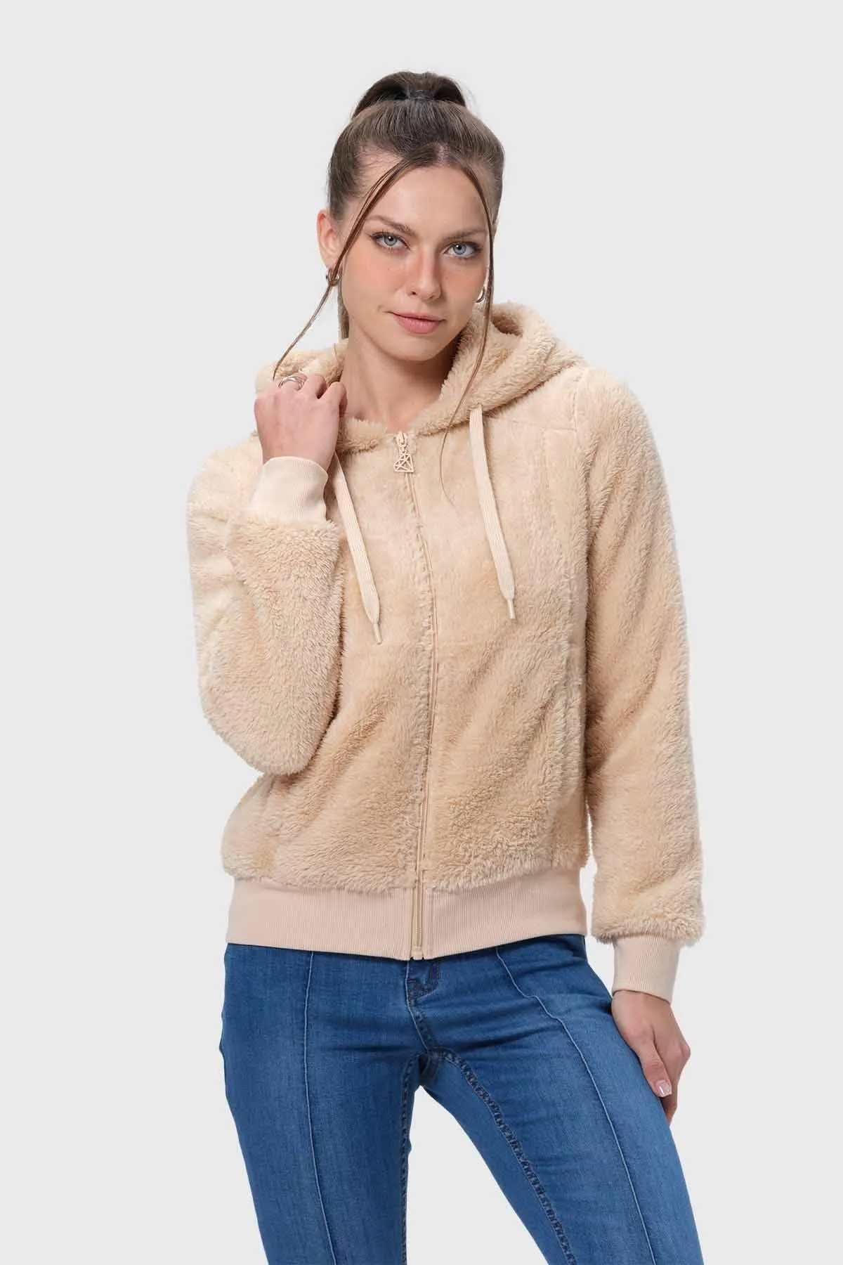 Polar Mujer Peludo Beige