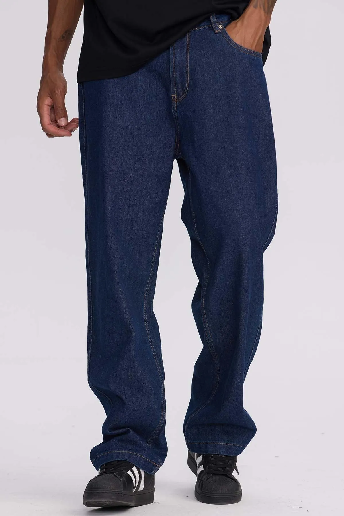 Jeans Hombre Baggy Azul Retro