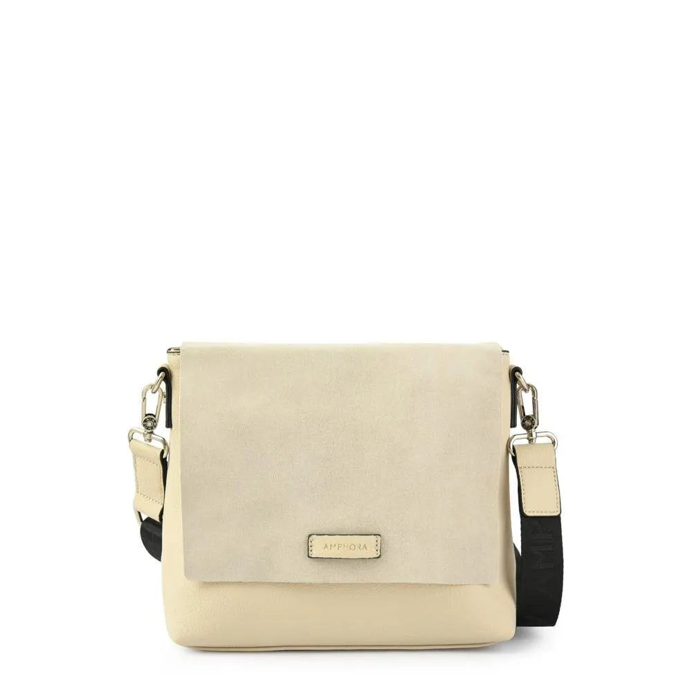 Ankara bandolera con tapa mediana blanco crudo