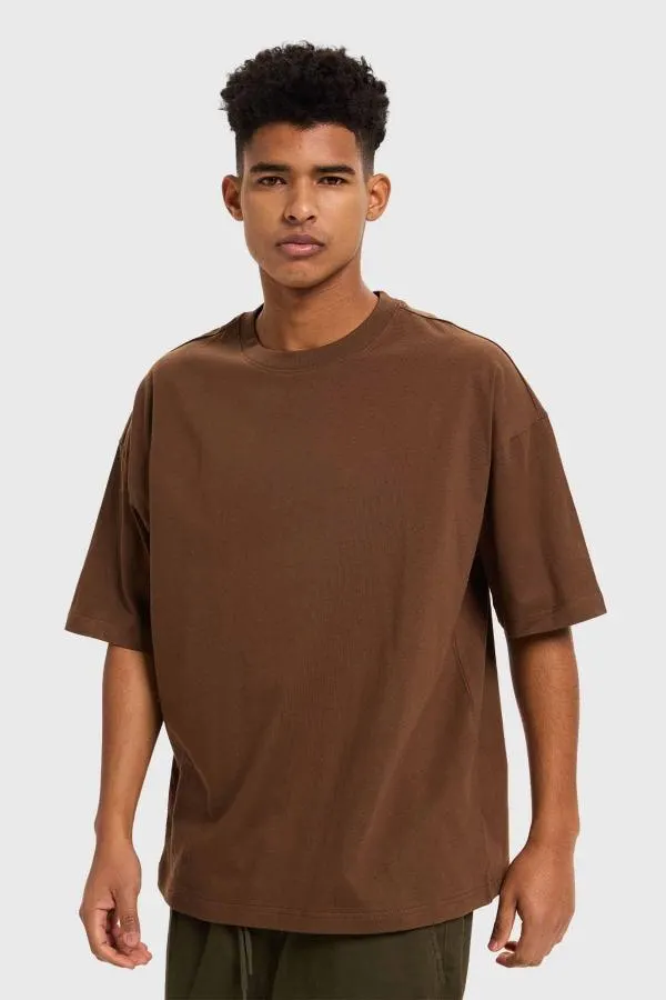 Polera hombre oversize chocolate i