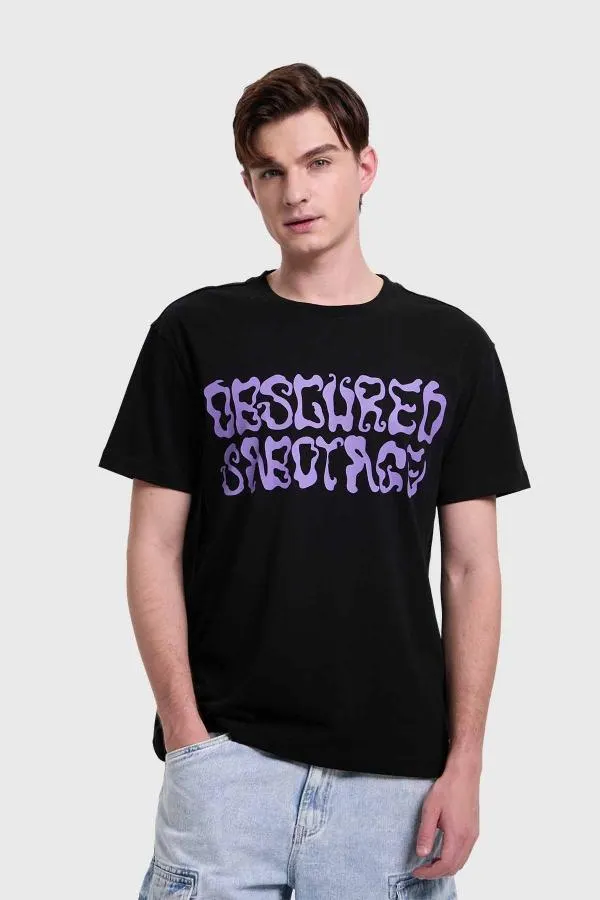 Polera hombre grafiti negro