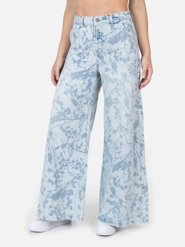 JEANS PALAZZO FLOWERS