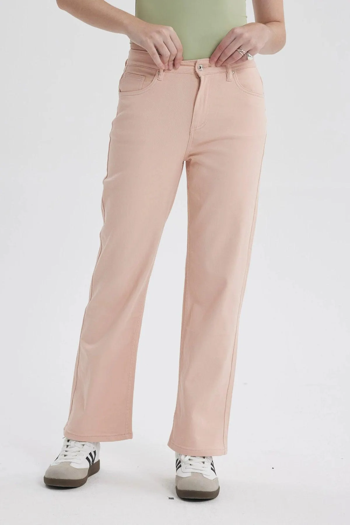 Jeans Mujer Calce Recto Palo Rosa