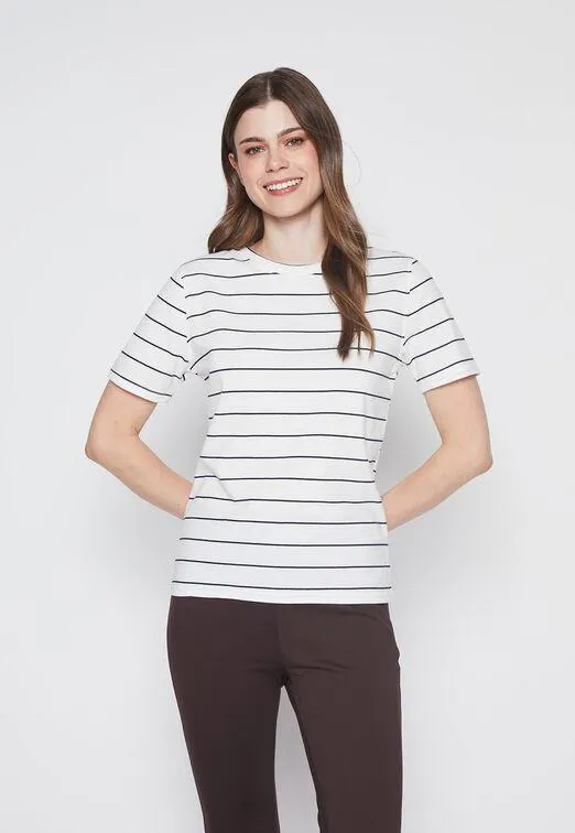 Polera Mujer Crudo Rayada Blue Family Shop