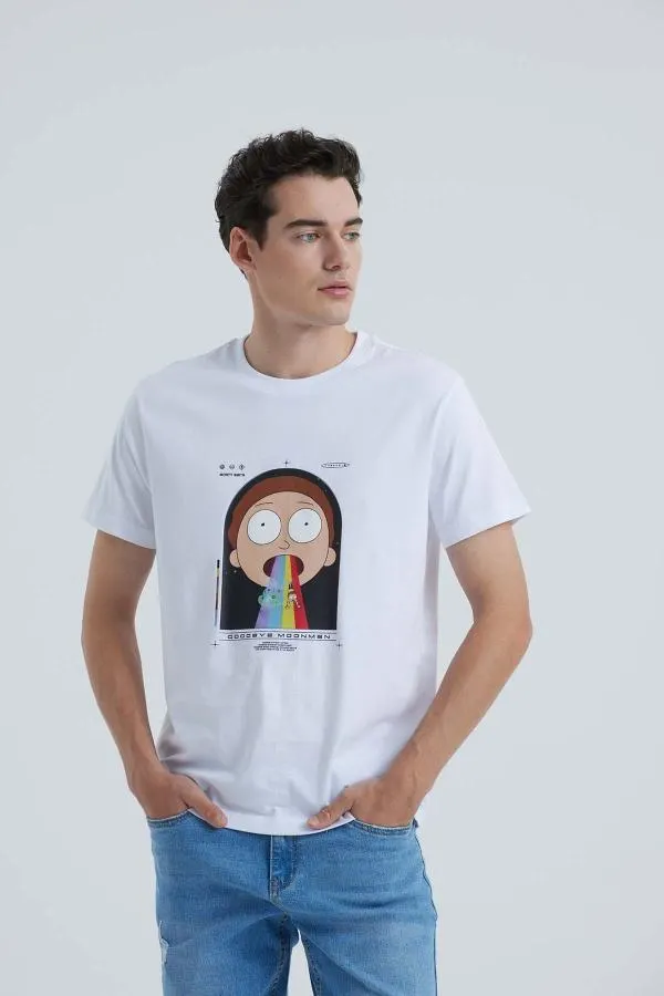 Polera hombre rick and morty blanco