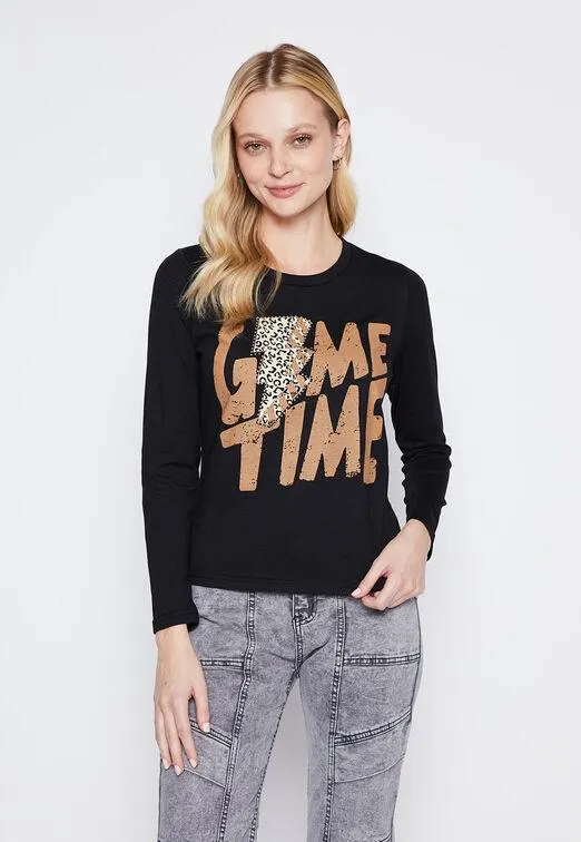 Polera Mujer Negro Game Time Family Shop