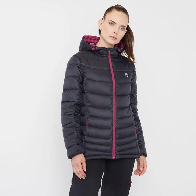 Parka Outdoor Mujer Full Zipper Nylon Reciclado Negro