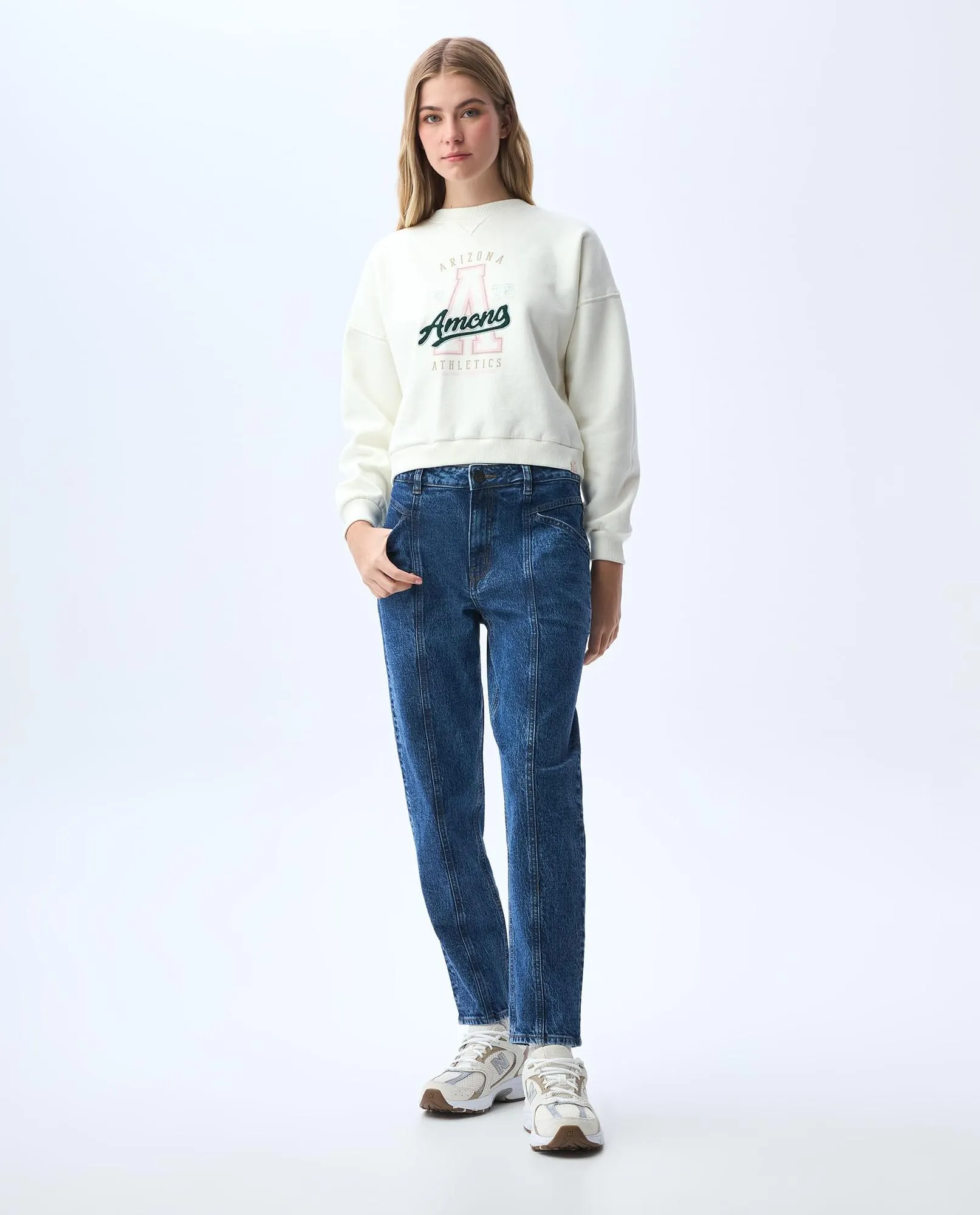 Jean Mom tono medio para mujer
