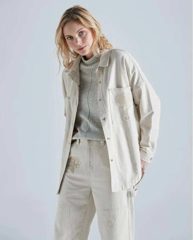 Chaqueta abierta ajustable con botones para mujer