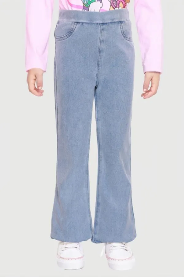 Jeans niÑa flare leggins celeste