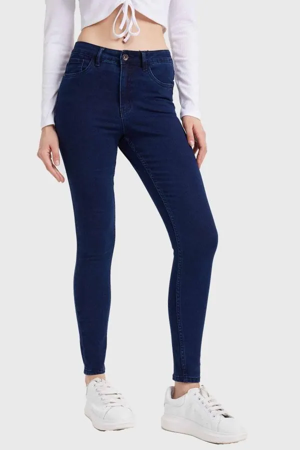 Jeans mujer super skinny emilia azul marino