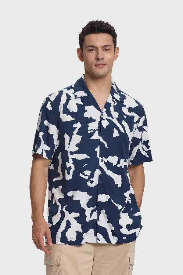 Camisa hombre full print azul i