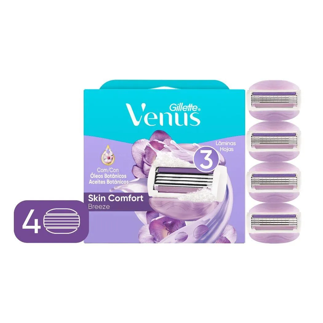 Repuestos de Afeitar Venus Breeze con Aceites Botánicos 4 Unidades