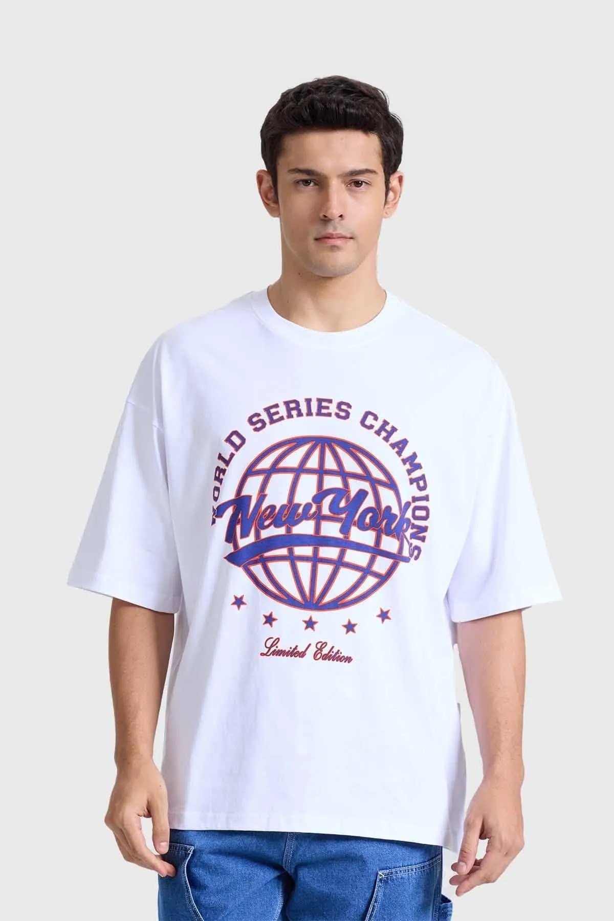 Polera Hombre Oversize Blanco