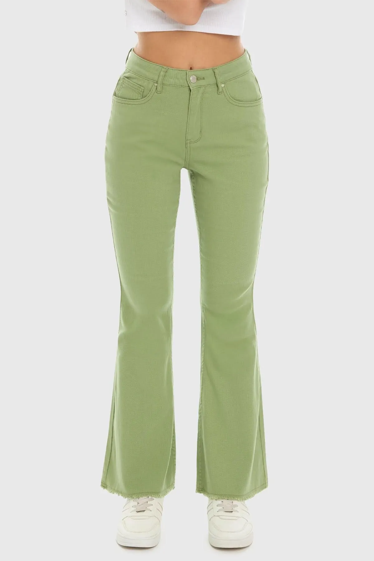 Jeans Mujer Flare Monse Verde