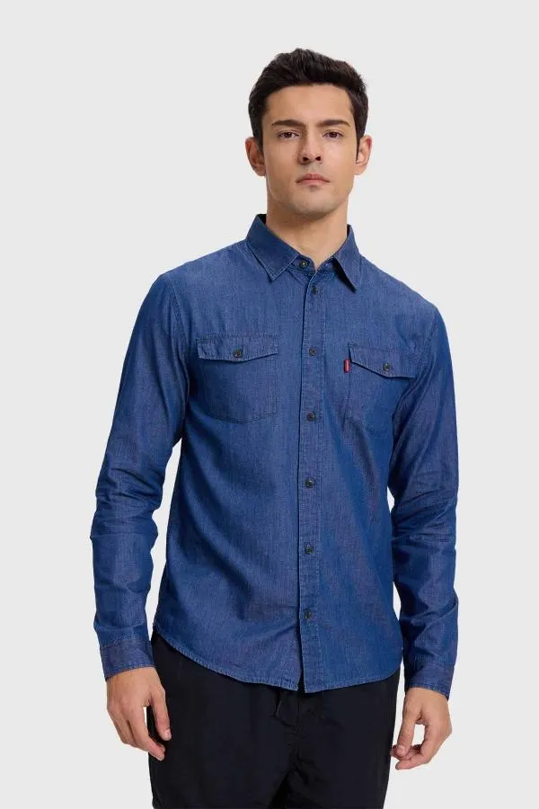 Camisa hombre clÁsica dallas azul oscuro fsp