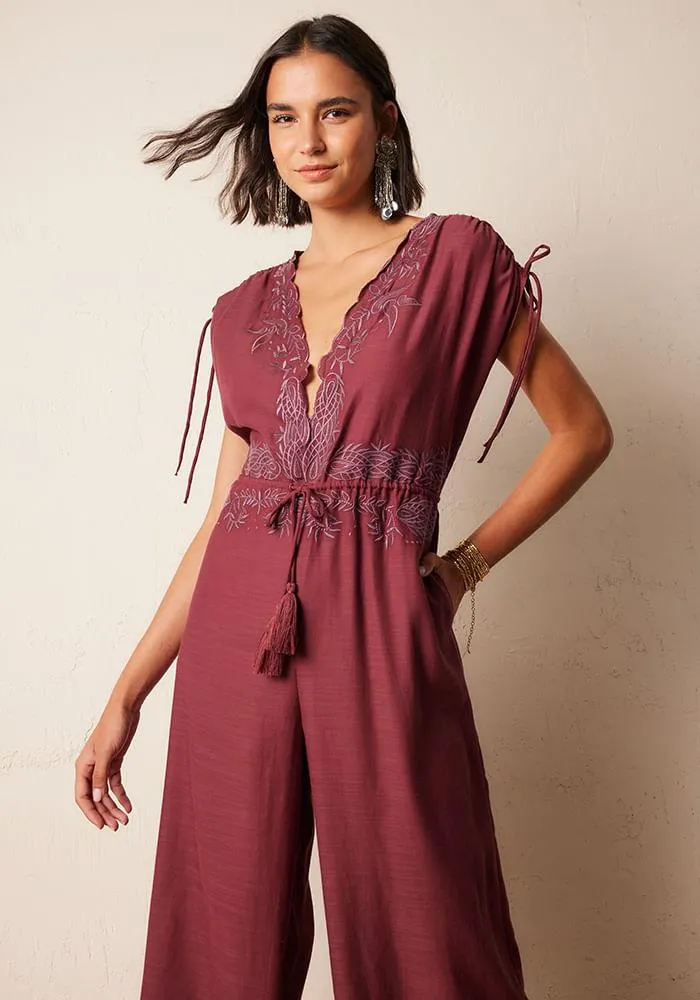 Vestido Enterito Con Bordados Al Tono