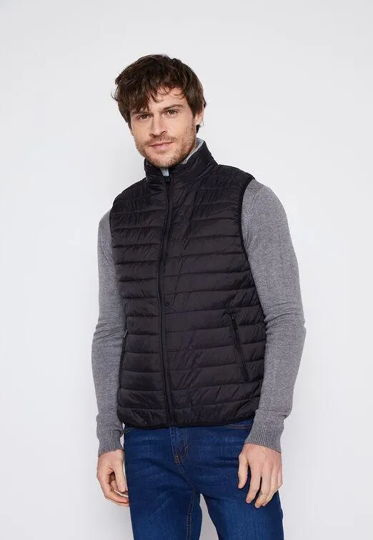 Parka Hombre Negro Puff Delgada Family Shop