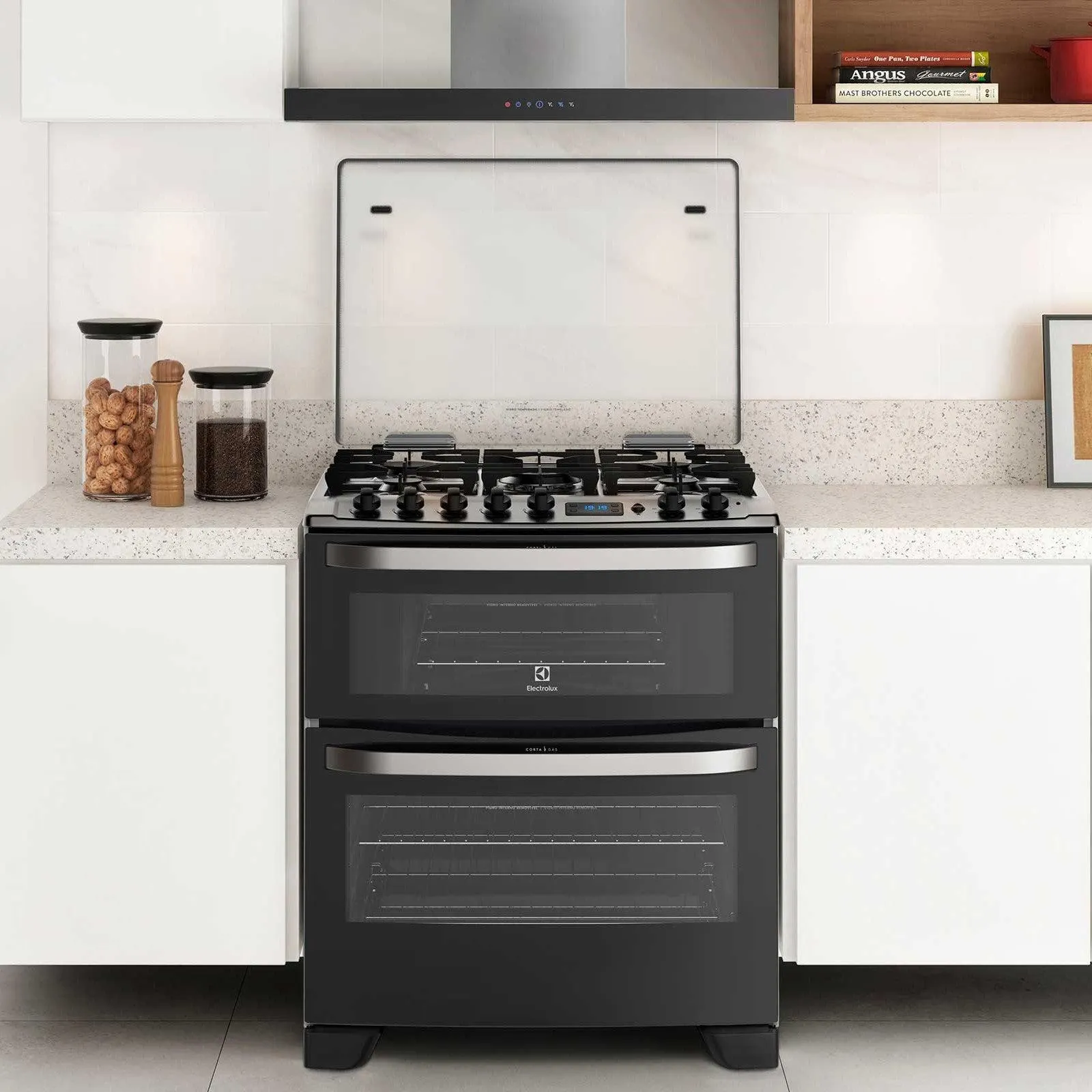 Cocina a Gas 5 Platos Doble Horno Timer Digital 76DBA Electrolux