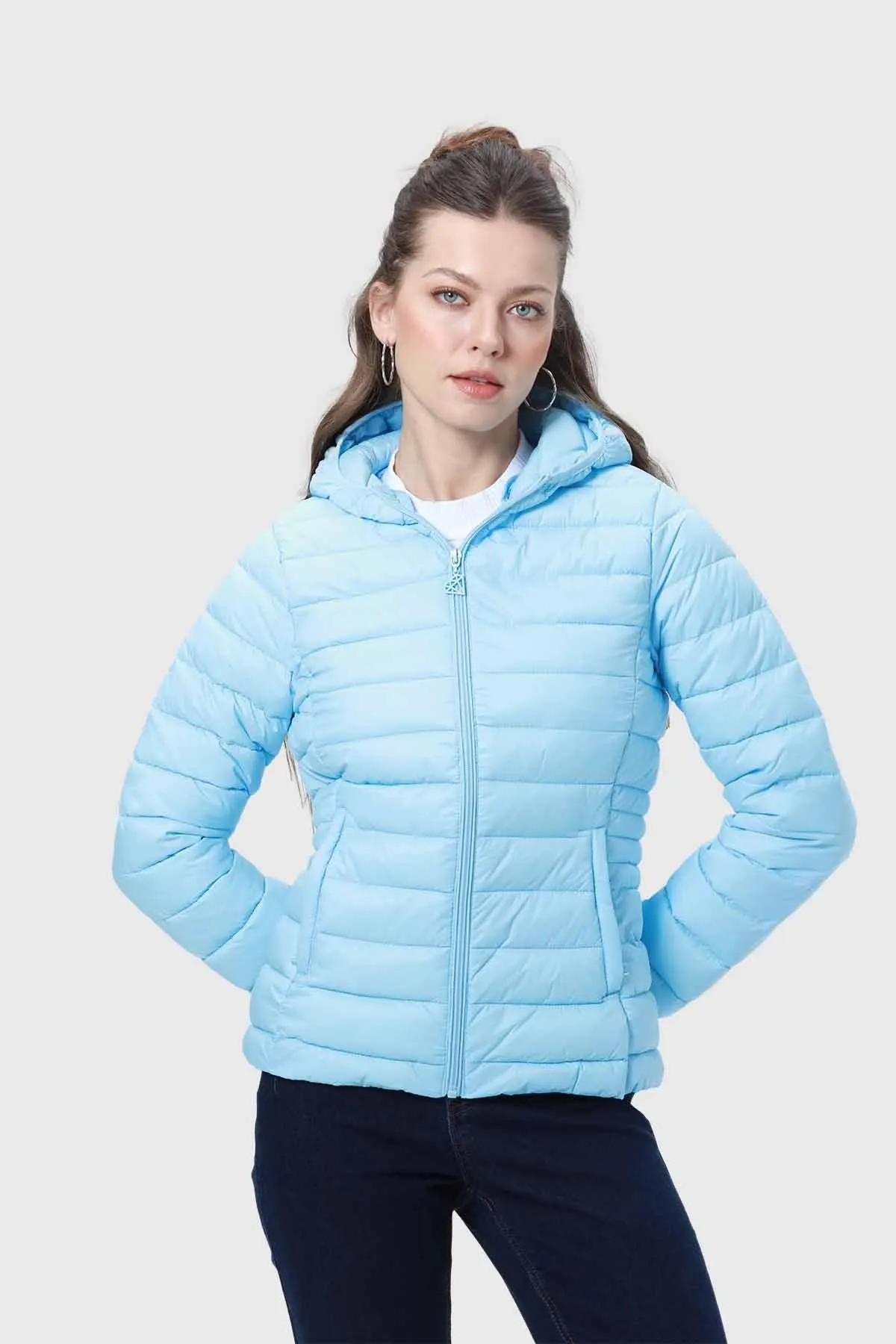 Parka Mujer Corta Plummy Celeste