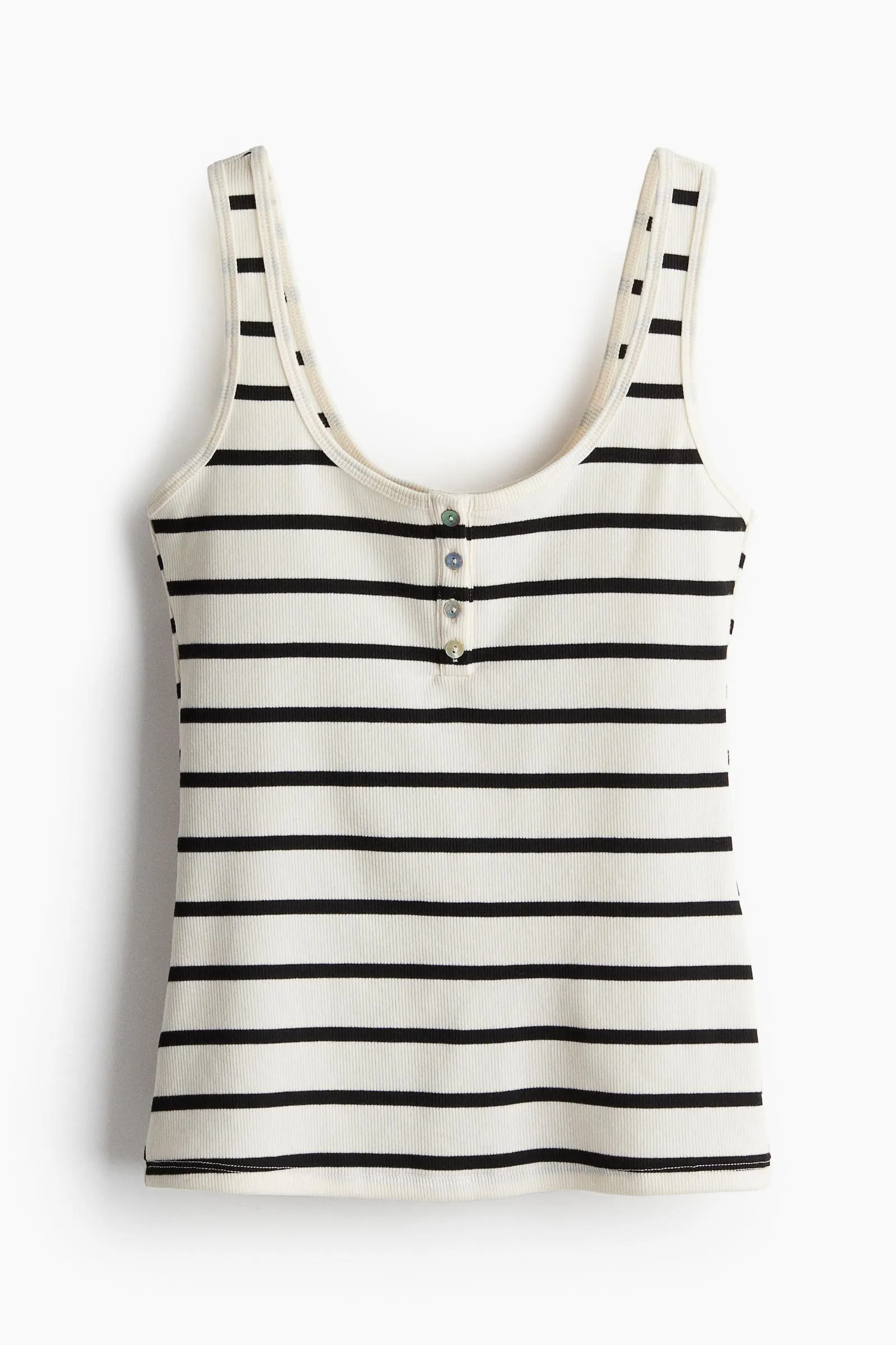 Top de tirantes acanalado con tapeta de botones