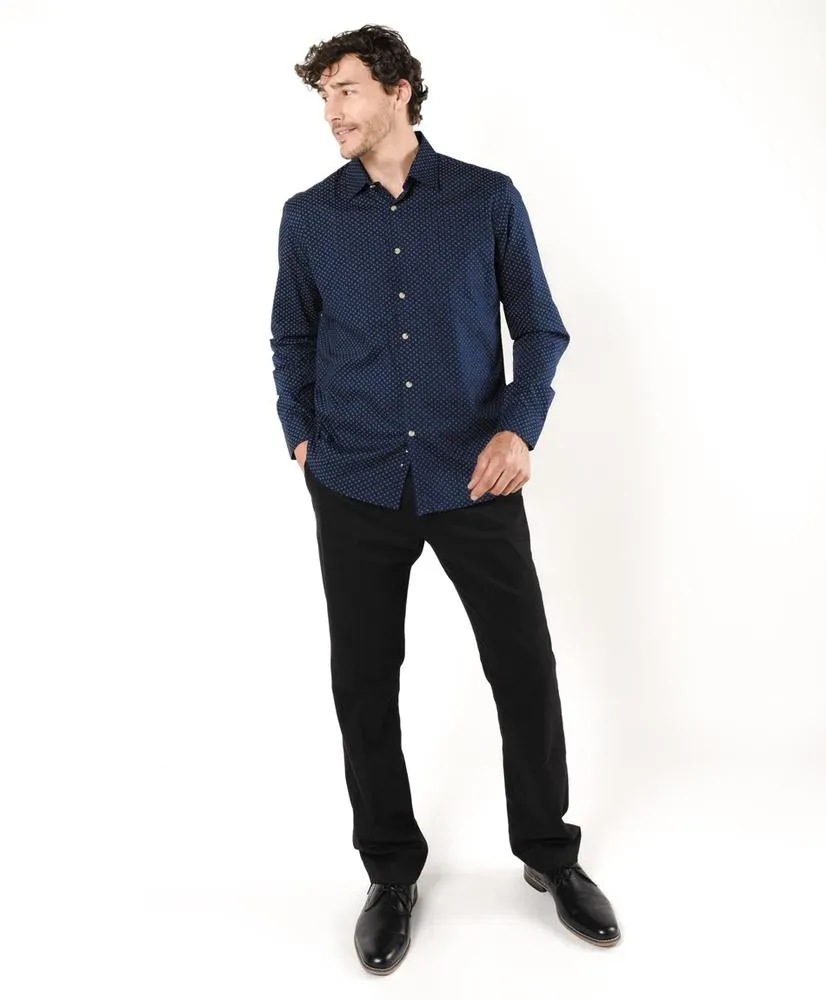Camisa hombre puntos azul