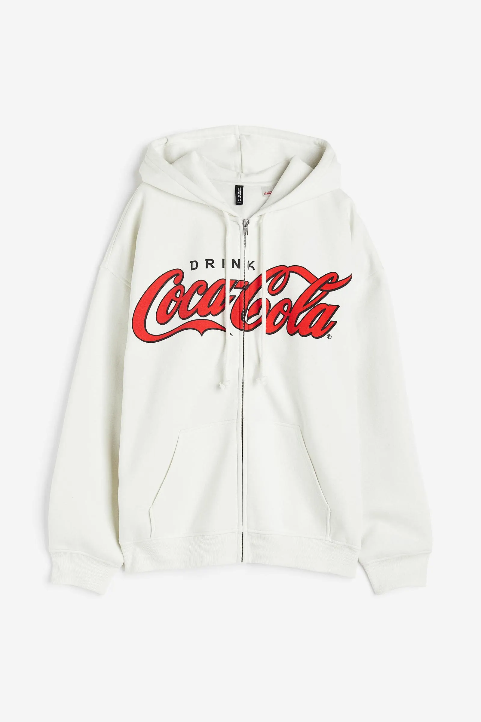 Polerón hoodie con cierre y motivo estampado