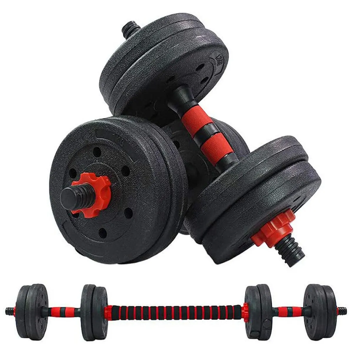 Set de Mancuernas K-FIT con Barra Ajustable 30Kg