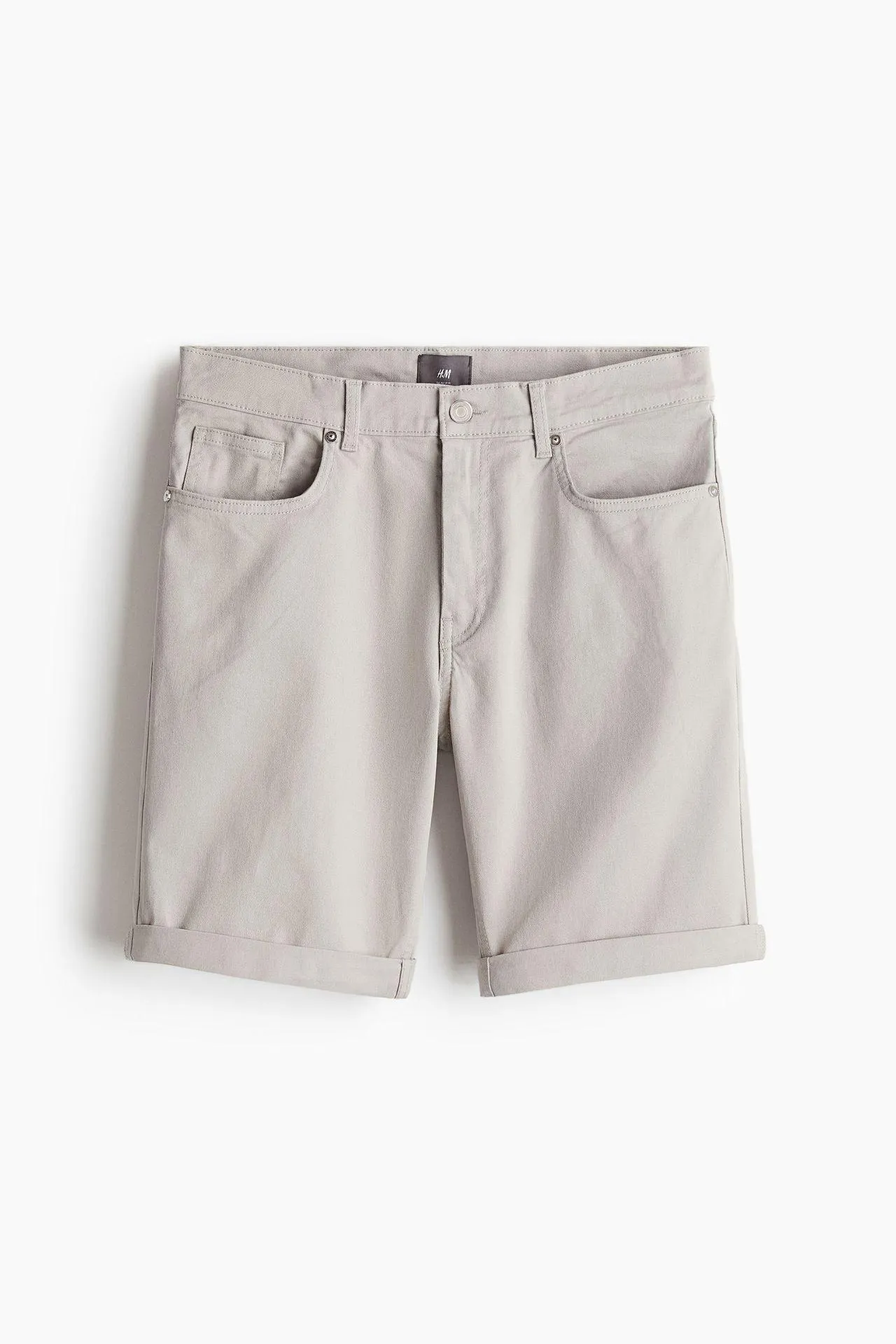 Shorts en sarga de algodón Slim Fit
