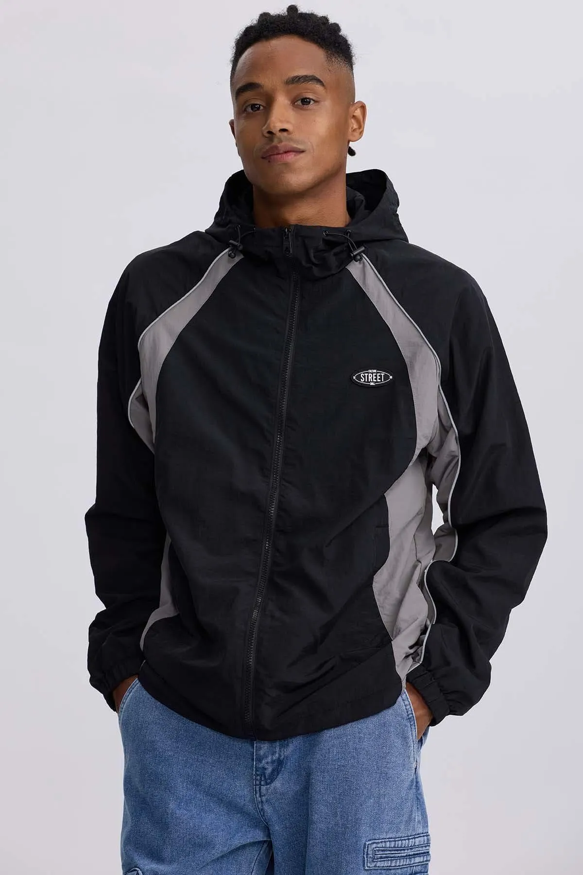 Chaqueta Hombre Cortaviento Negro