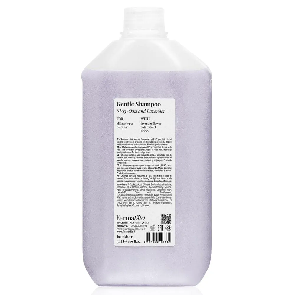 Back Bar Gentle Shampoo Oats And Lavender 5000ml