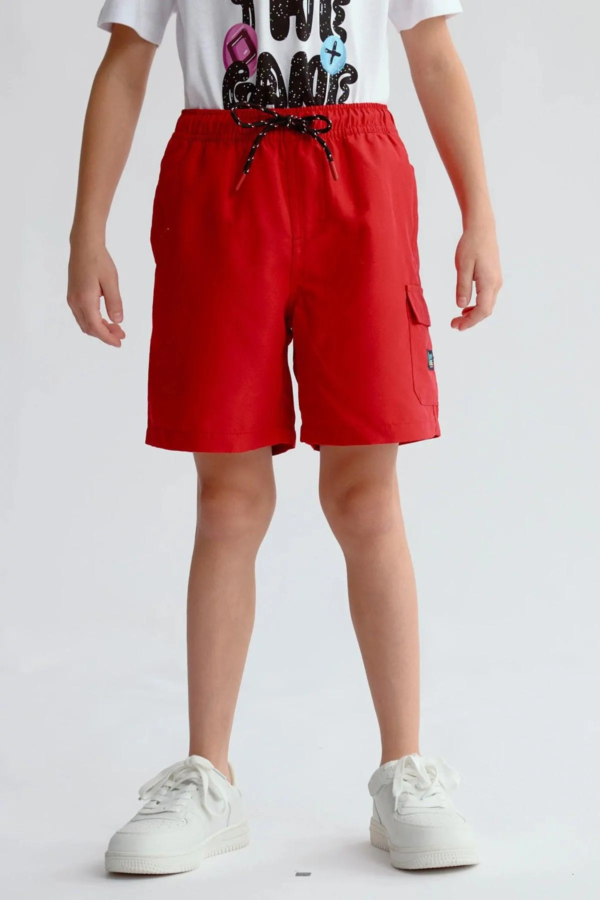 Short de Baño Niño Básico Rojo