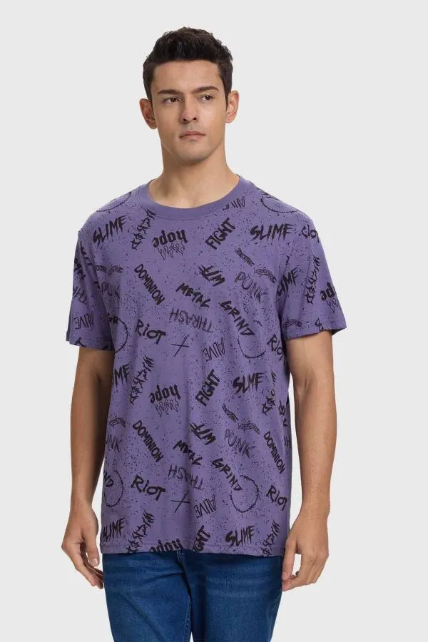 Polera hombre full rapport morado