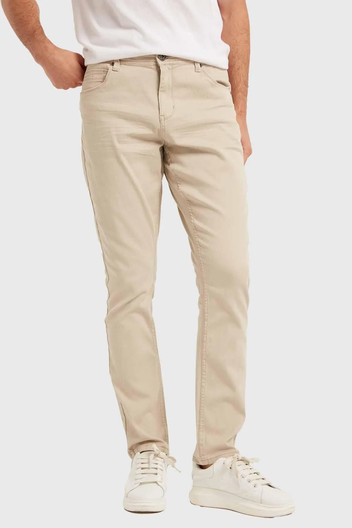 Jeans Hombre Slim Beige