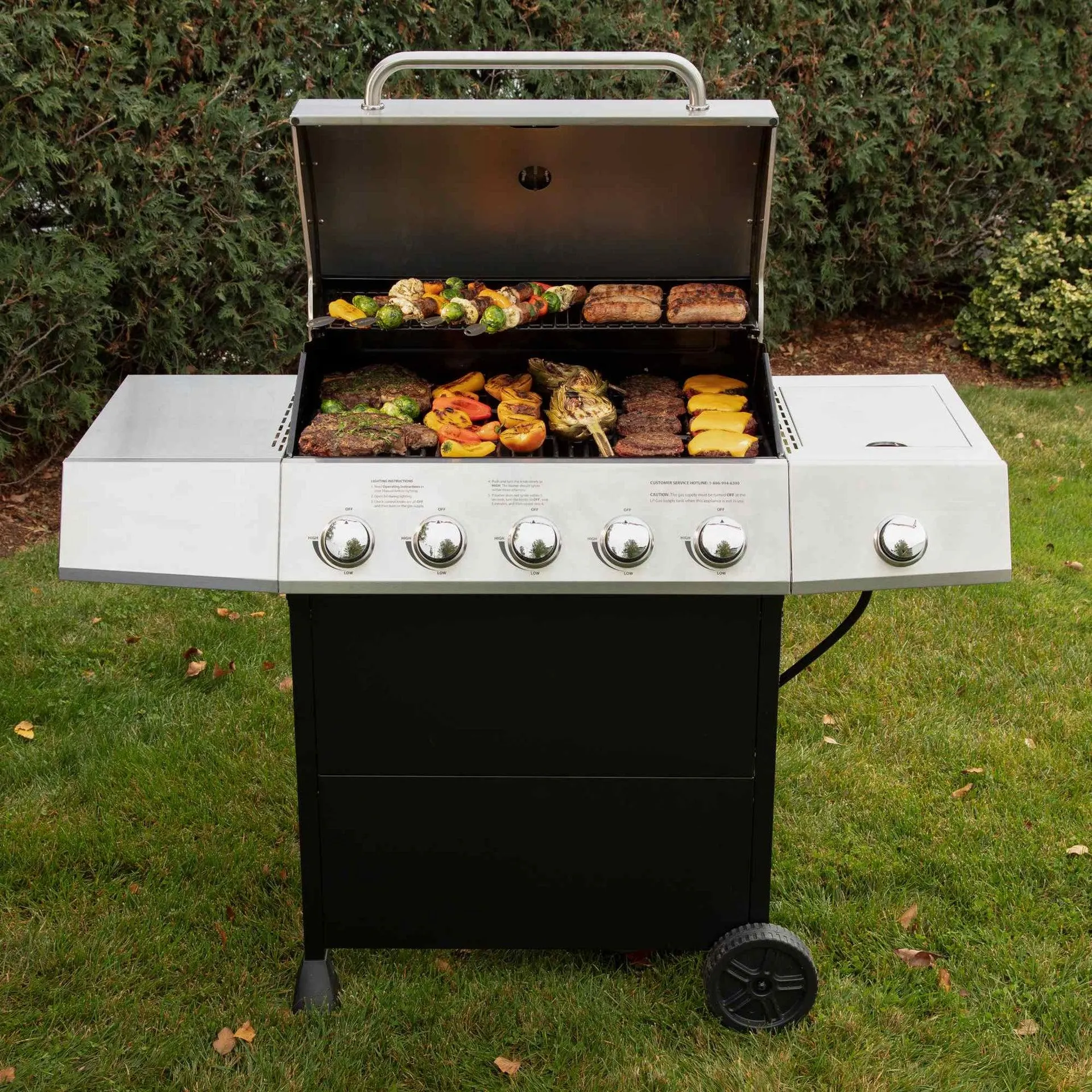Parrilla A Gas 5 Quemadores + Quemador Lateral CGG-8500 Cuisinart.
