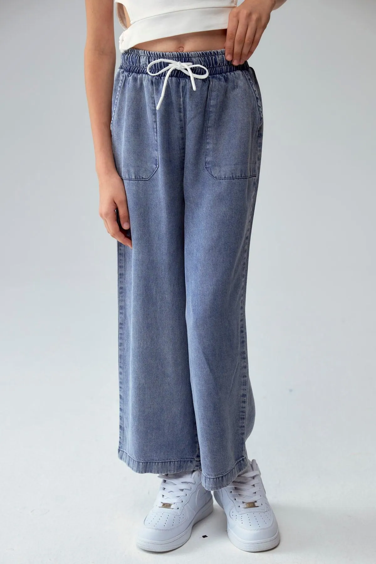 Jeans Niña Wide Leg Lyocell Azul