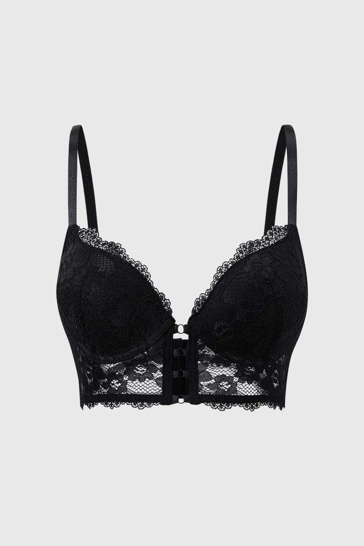 Sostén Mujer Corset Detalle Cruce Medio Negro