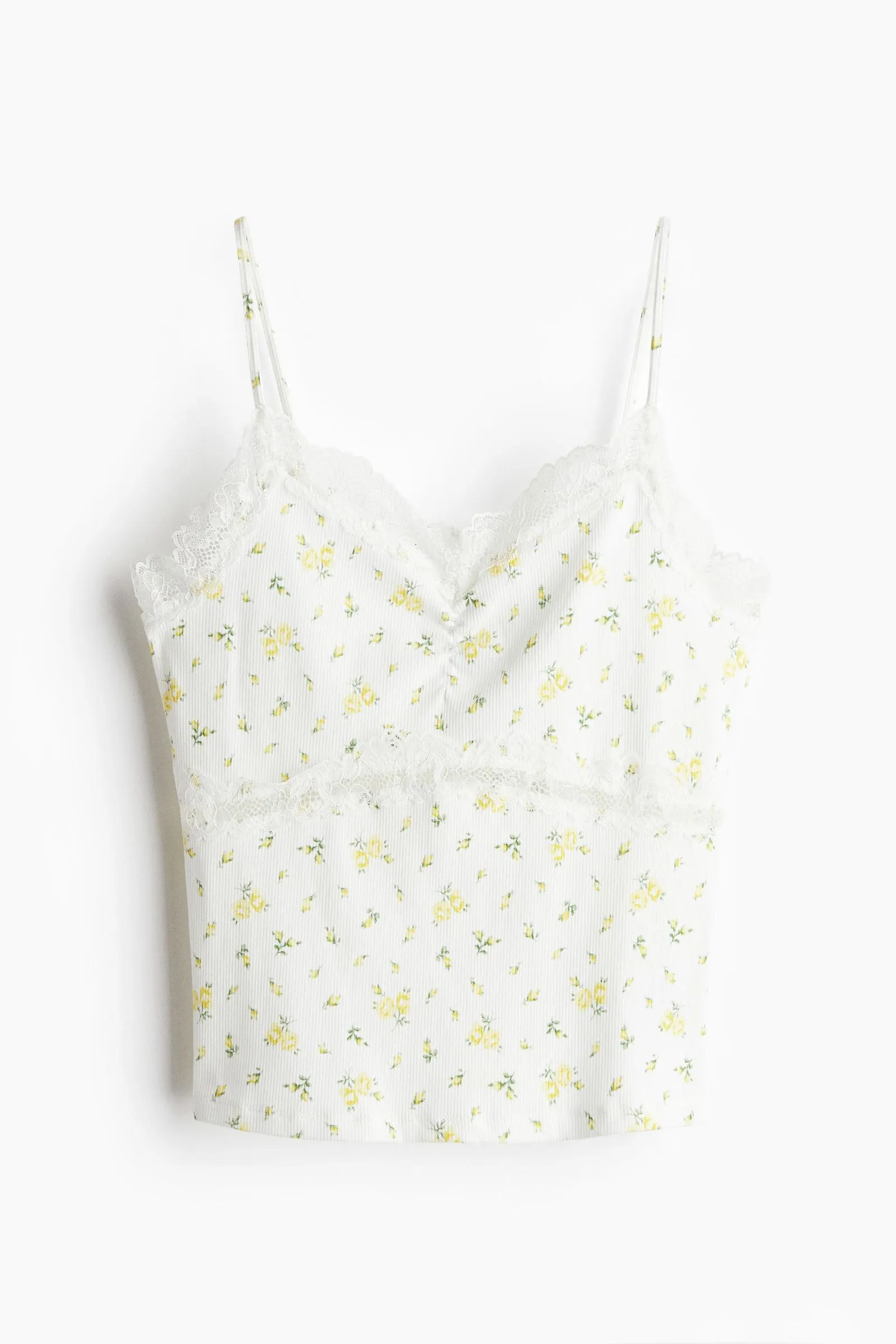 Top de tirantes con ribete de encaje