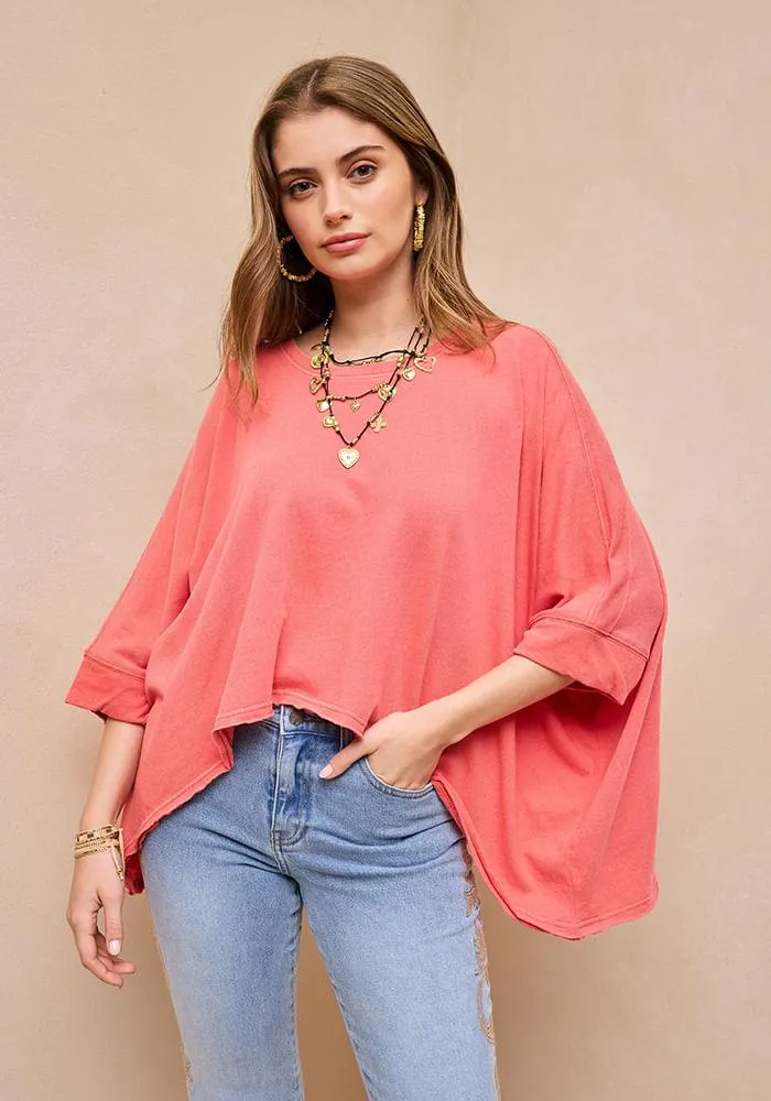 Polera oversised Rojo Oscuro 1 S