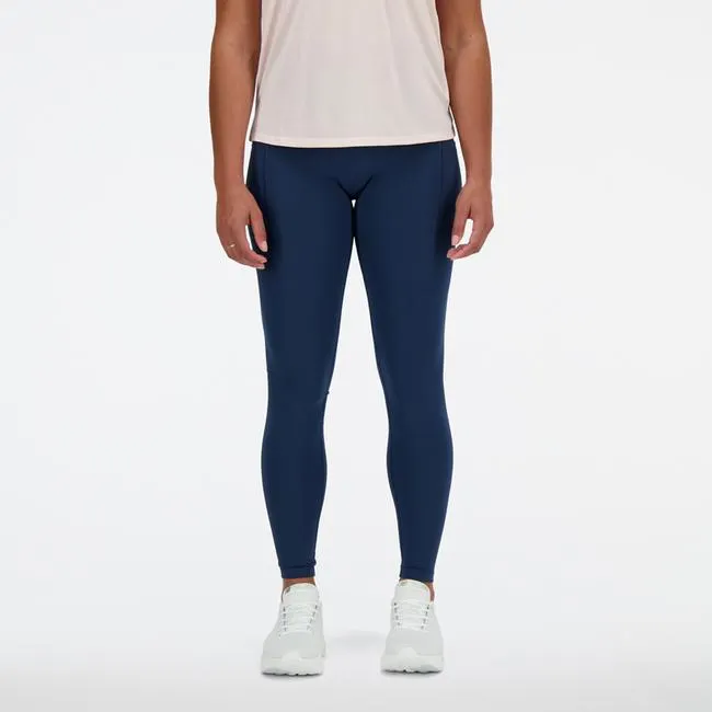 Calza Larga Running Mujer New Balance Sleek Pocket High Rise Azul